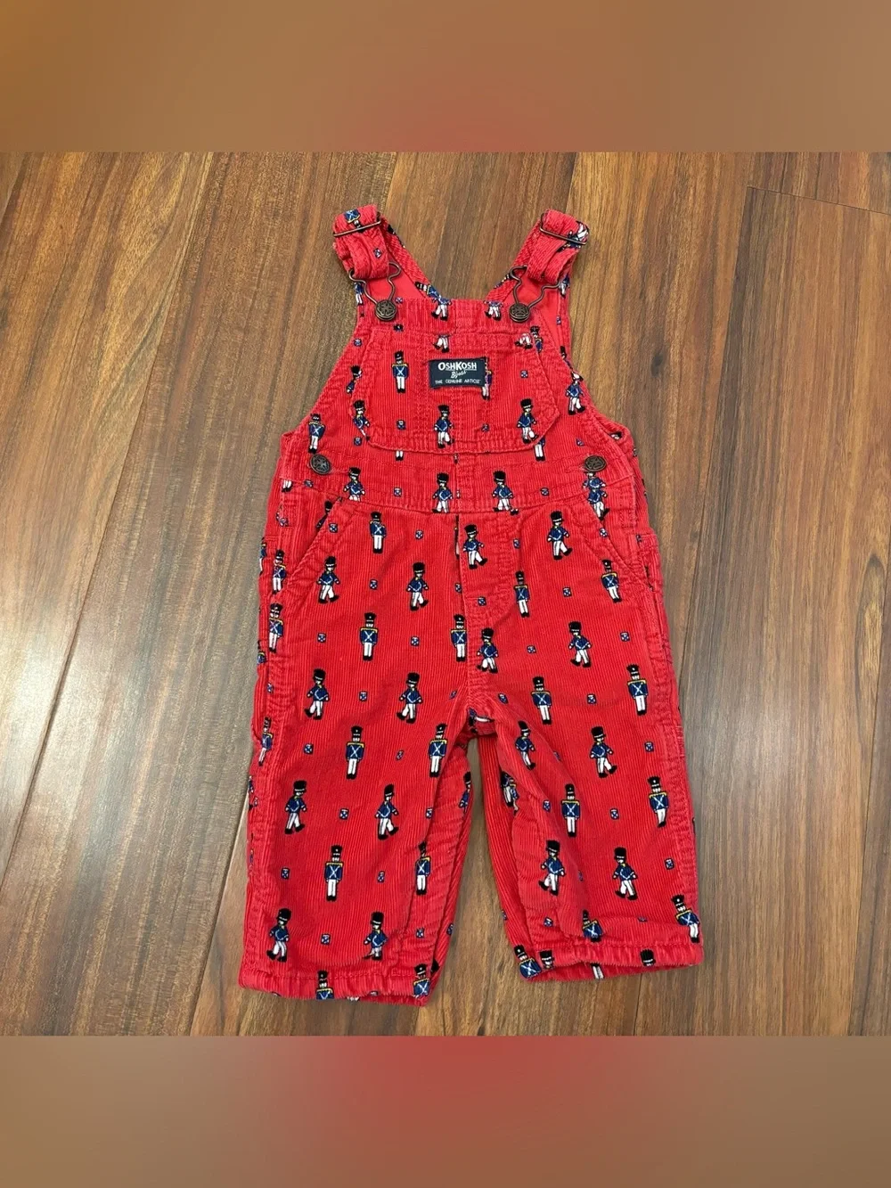 Osh Kosh B’Gosh Toy Soldier Nutcracker Red Corduroy Overalls